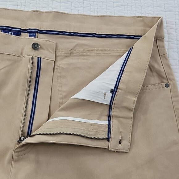 NEW Footjoy Pants Men's 38x34 Tan NWT Sueded Cotton Twill 5 Pocket Straight Leg - Picture 13 of 16